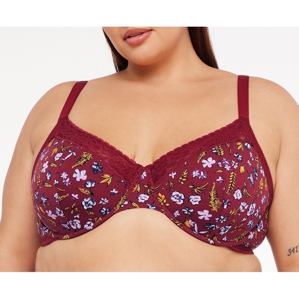 Savage X Fenty 3X 20/22 Lace Bralette Bra Late Night Flirty‎ Floral Women's